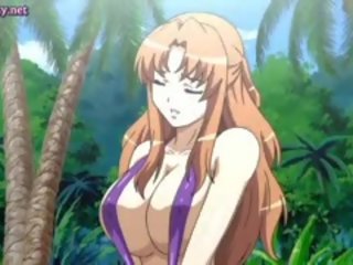 Anime enchantress merr përplasën në plazh