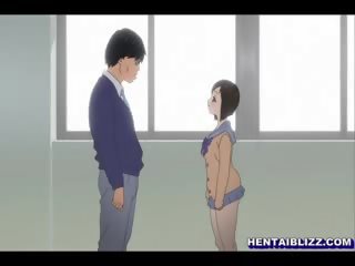 Miellyttävä japanilainen hentai yhteiskoulun saa nuolaisi hänen vaaleanpunainen pillua ja har