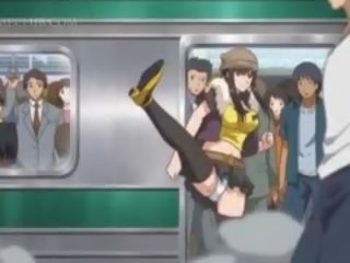 Bonded הנטאי xxx אטב בובה מקבל מיני מעוללת ב subway