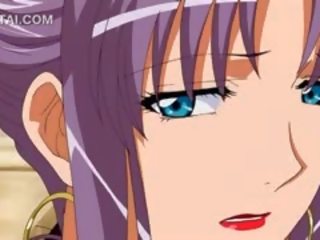 Uitstekend pijpen in voorgrond met rondborstig anime hottie