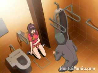 Dazzling anime minx získavanie teased v the kúpeľ