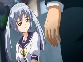 Apdullinātas anime skola divinity licking phallus uz tuvplāns