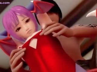 Meitene animācijas ar mazs krūtis