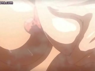 Divi krūtainas anime babes licking biedrs
