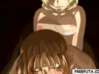 Manga dark haired fucked by tgirl