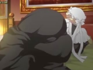 Blond anime mit massiv brüste wird ins gesicht