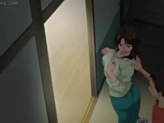 Malaki boobed anime inang kaakit-akit makakakuha ng hadhad