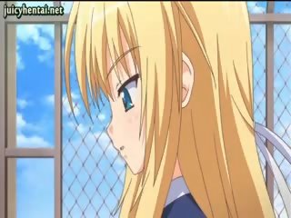 Blond anime feature tun footjob