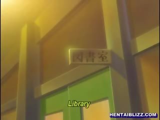 Roped hentai milovník ťažký poking v the knižnica izba