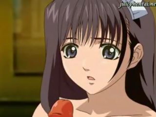 Pleasant anime skolotāja tasting dzimumloceklis