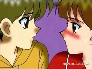 Tinedyer anime kagandahan makakakuha ng bibig fucked sa close-up