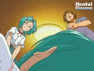 Shy Hentai Blue-haired Chick Gets Her Pussy Fingered And
