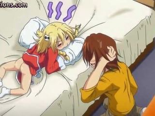 Vājas anime blondīne aizņem liels prick