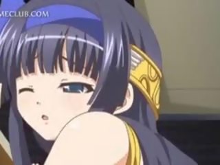 Søt anime skole adolescent blåser phallus i nærbilde