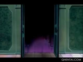 Hentai sexo película prisoner en chains masturbándose perra en la célula