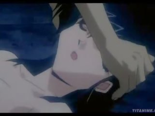 Exhausted anime rrugaçe me qirje smashing titties merr brutalisht shembur nga një demon