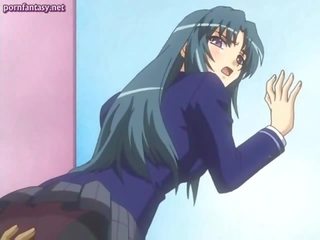 Anime datter i uniform blir gnidd