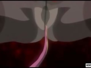Apanhada hentai loirinha fica brutalmente fodido por tentáculos