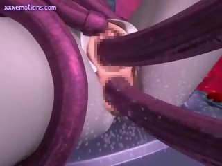 אנימציה בובה נקדח על ידי tentacles