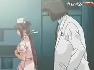 Enchantant manga infirmière obtient baisée
