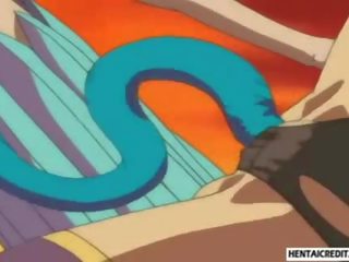 Hentai hölgy szar által tentacles