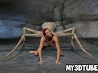 3d flokëkuqe cutie duke fucked nga një jashtëtokësor spider