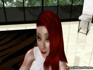 Foxy 3D redhead sucks peter and gets fucked hard