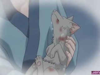 Hentai catgirl jelentkeznek neki nedves punci fingered mély