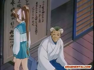 Японська хентай молодий жінка спіймана і жорсткий poked по старий збоченець gu