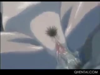 Hentai erótico pelirroja salto phallus en su mojada chocho