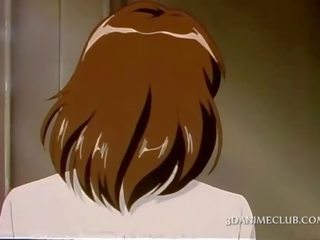 Sensueel anime siren fantasizing over porno in douche