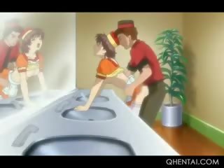 Hentai maids slikking slick twats og får rumpe knust
