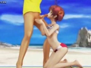 Perky Hentai Teenie Playing With manhood On Beach