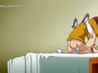 Stor nippled anime datter fitte spikret hardcore i seng
