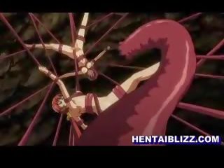 Prsnaté hentai brutally cvičené podľa tentacles ozruta