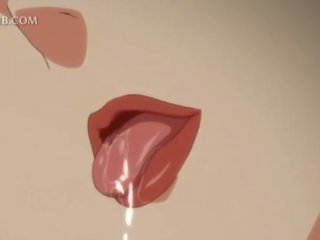 Uskyldig anime jente fucks stor peter mellom pupper og kuse lepper