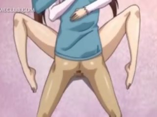 Teini-ikäinen ujo anime mademoiselle saa iso phallus syvän sisään hänen siepata