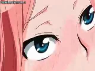 Ładne imbir anime nastolatka dmuchanie kanał part5