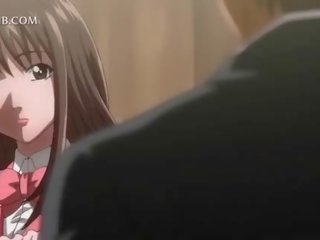 Viettelevä 3d anime seductress puhallus ja helvetin kova phallus