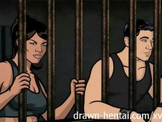 Archer Hentai - Jail sex film with Lana